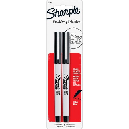 Sharpie Permanent Marker, Ultra Fine Point, 2/CD, Black PK SAN37161PP
